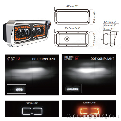 12V 24V Dot Camión pesado Camión LED LED BESTFLATOR LED para Kenworth Peterbilt Truck